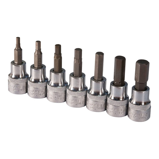 Sidchrome Hex Socket Set - 7 Piece - Chrome Vanadium - Durable - Auzzistore