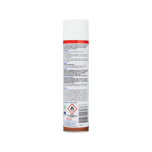 Glitz Furniture Polish 250g Aerosol Can - Cleans Shines Restores