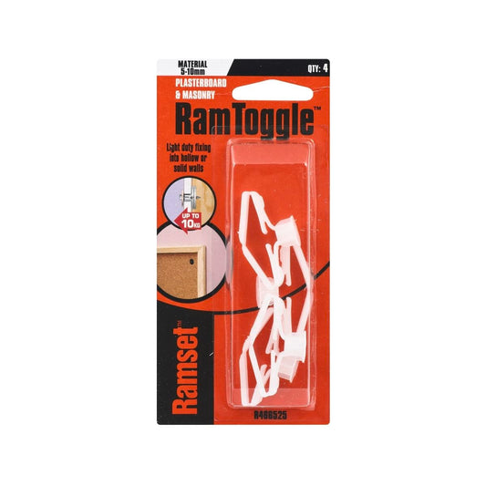 Ramset Ramtoggle 8mm x 10mm Nylon Fasteners - 4 Pack - Durable Hold - Auzzistore