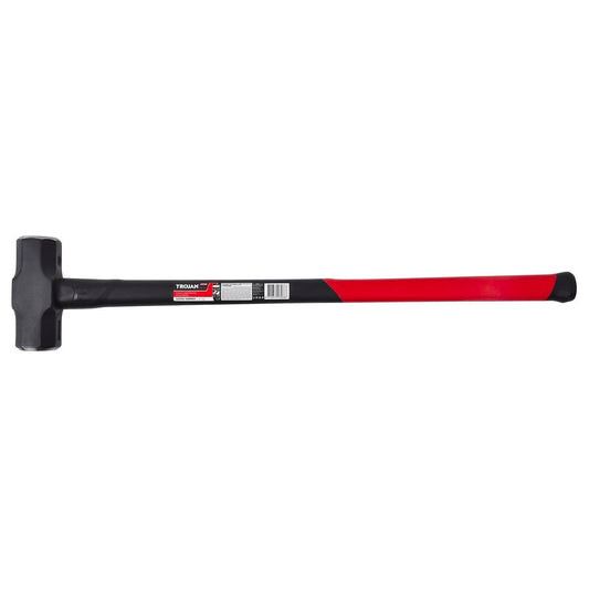 Trojan 10lb Fibreglass Sledge Hammer - Carbon Steel Head - Red and Black - Auzzistore