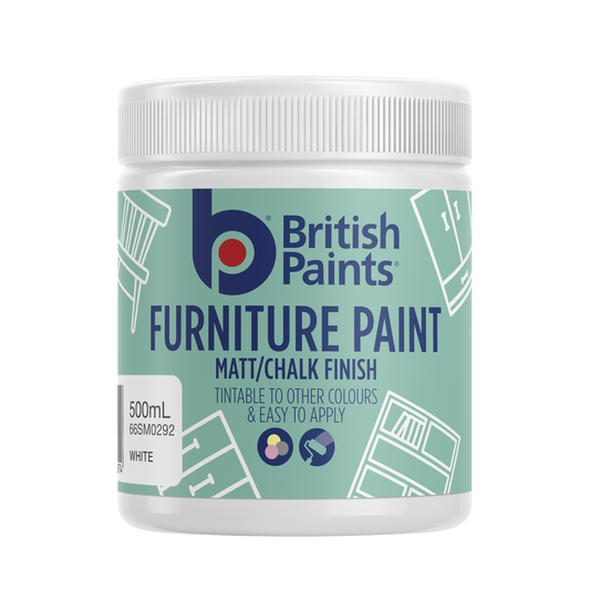 British Paints White Base Furniture Paint - 0.5L - Matt Finish - Easy Application - Auzzistore