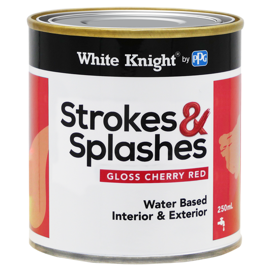 White Knight Cherry Red 250ml Strokes and Splashes Paint Water Based - Auzzistore