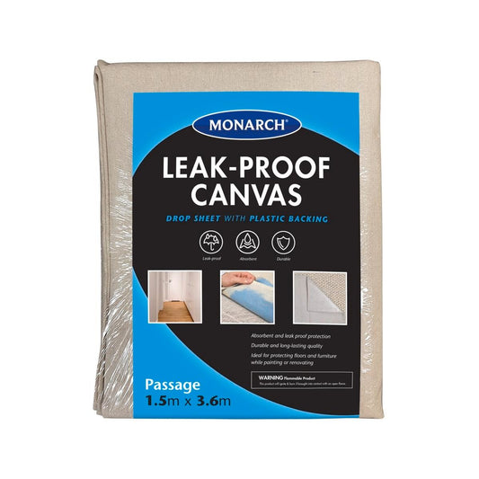 Monarch Canvas Drop Sheet 1 5 x 3 6m Leak Proof Super Absorbent - Auzzistore