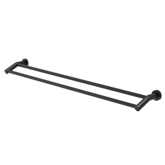 Caroma 900mm Matte Black Cosmo Double Towel Rail - 2 Bars - Metal