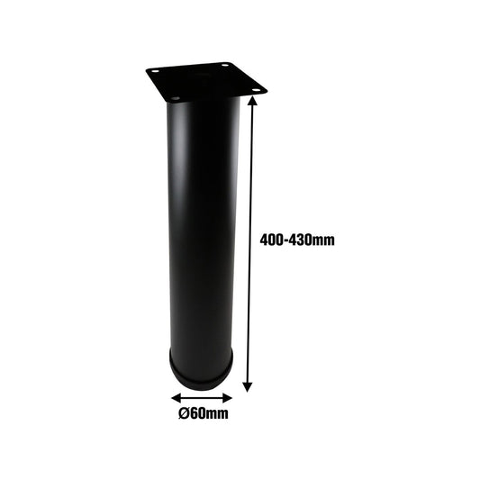 Adoored Black Metal Round Leg Furniture 60 x 400mm - 1 Pack – view 2 - Auzzistore