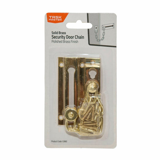 Taskmaster Security Door Chain - 32mm x 80mm - Solid Brass - Easy Install - Auzzistore