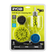 Ryobi 5 Piece Drill Brush Set - 285mm x 90mm x 218mm - Versatile Cleaning Tools