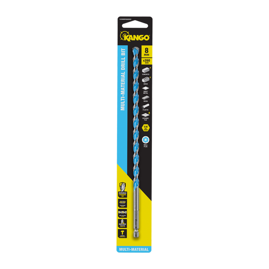 Kango Multi Material Drill Bit 8mm x 260mm - Durable Carbide Tip - Precision Start - Auzzistore