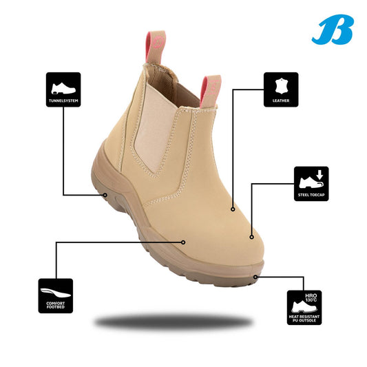 Bata Industrials Women’s Sand Juno Slip-On Safety Boot US Size 9 - Steel Toe - Slip Resistant – view 2