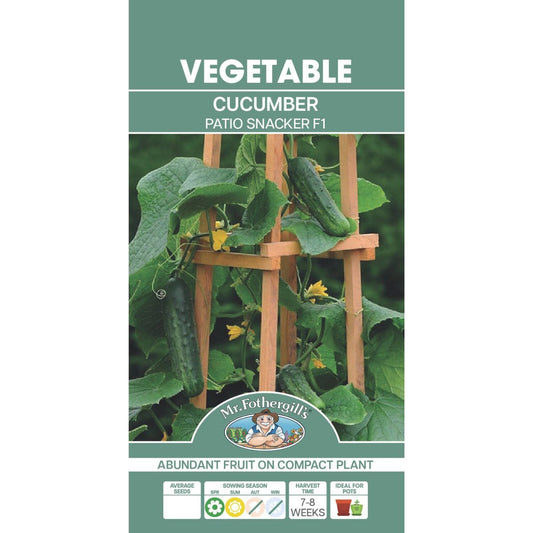 Mr Fothergill S Cucumber Patio Snacker F1 - Compact Container Variety - 20cm Fruits - Auzzistore