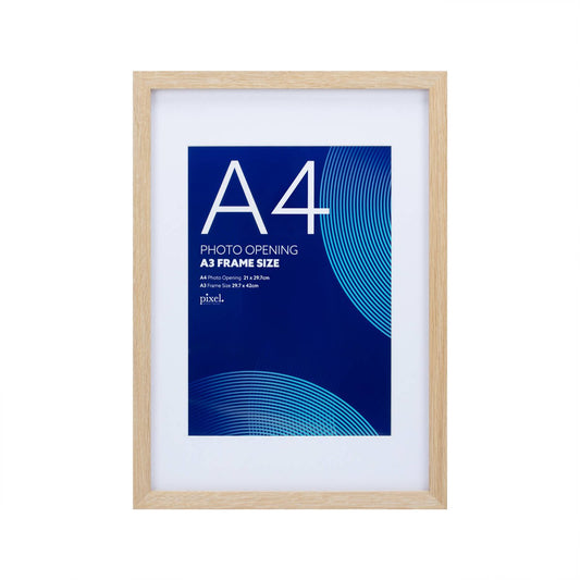 Pixel Natural A3 Mat to A4 Poster Frame - 1 Pack - 323mm x 446mm - Lightweight - Auzzistore
