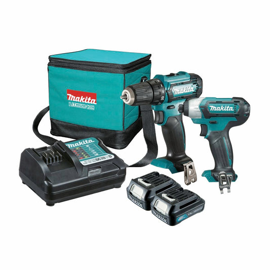 Makita 12V Max 2 Piece Combo Kit CLX224 - Impact Driver & Driver Drill - 2 Batteries - 4.4kg - Auzzistore