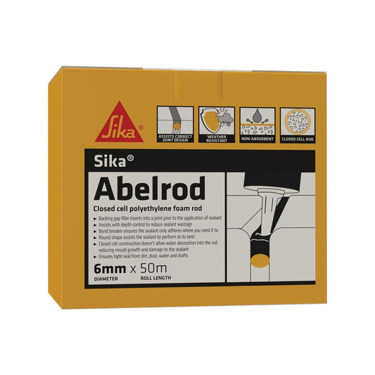 Sika Abelrod Gap Filler 6mm x 50m Polyethylene Foam Weather Resistant - Auzzistore