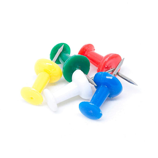 Pinnacle Push Pins - Assorted Colours - 50 Pack - Easy To Carry - Auzzistore