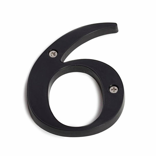 Sandleford 85mm House Number 6 - Black Plastic - Weather Resistant