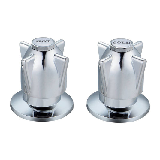Shaw Mason Chrome Zinc Die Cast Handle Basin Top Assembly Pair - 110mm x 135mm - Durable & Easy to Install - Auzzistore