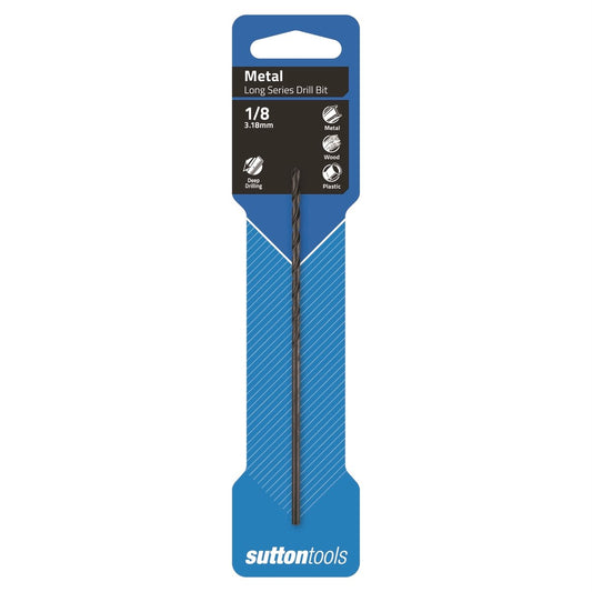 Sutton Tools 1/8 Long Series Jobber Drill Bit M2 HSS Blue Finish - Auzzistore