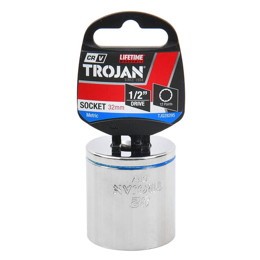 Trojan 32mm Socket 1/2 Drive - Polished Chrome Vanadium - 12 Point Design - Lifetime Warranty – view 2 - Auzzistore