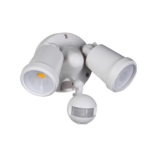 Brilliant Raptor III LED Twin Security Light - 20W - 1800 Lumens - White - PIR Sensor