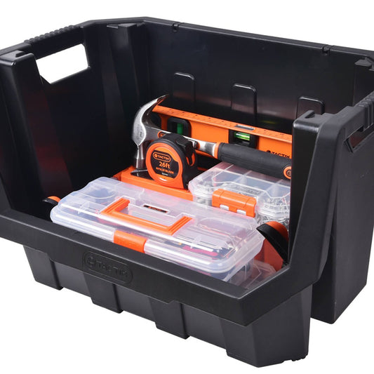 Tactix Heavy Duty Stackable Storage Bin 60L Plastic Organiser – view 2 - Auzzistore