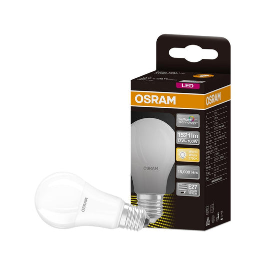 Osram LED A Shape Light Globe - 13w - Plastic - Warm White 2700K
