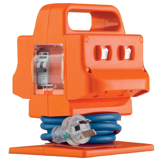 Arlec 15A 4 Outlet Heavy Duty Power Block - 2m Cord - Weatherproof