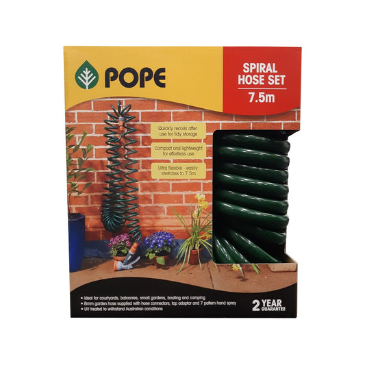 Pope Spiral Hose Set - 8mm x 7.5m - Green - Flexible & Lightweight – view 2 - Auzzistore