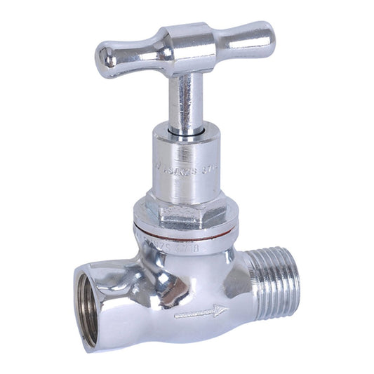 Kinetic 15mm Chrome T Head Stop Cock - Lead-Free Brass - WaterMark Certified - Auzzistore