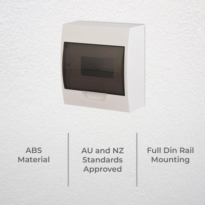 Deta 8 Module Surface Mounted Switchboard - 200mm - ABS - Durable Design