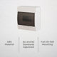 Deta 8 Module Surface Mounted Switchboard - 200mm - ABS - Durable Design