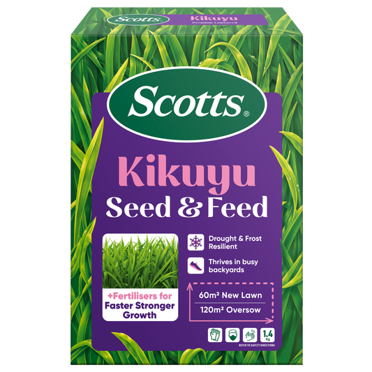 Scotts Lawn Builder Kikuyu Lawn Seed 1.4kg Seed + Fertiliser Benefits - Auzzistore