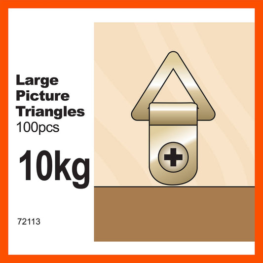 Everhang Picture Hanging Triangle D Ring 10kg Brass Plated 100 Pack – view 2