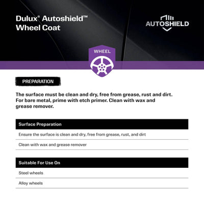 Dulux Autoshield Spray Paint 340g 0.34L Sg Black Wheel Coat - Durable Finish