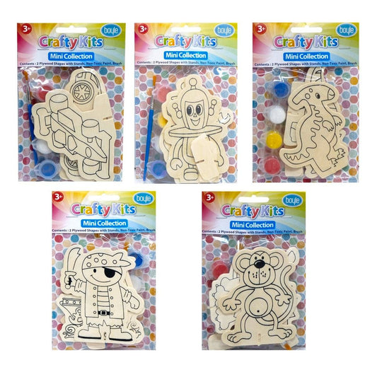 Boyle Craft Mini Paint Kit - 2 Pack - Plywood - Kids Craft