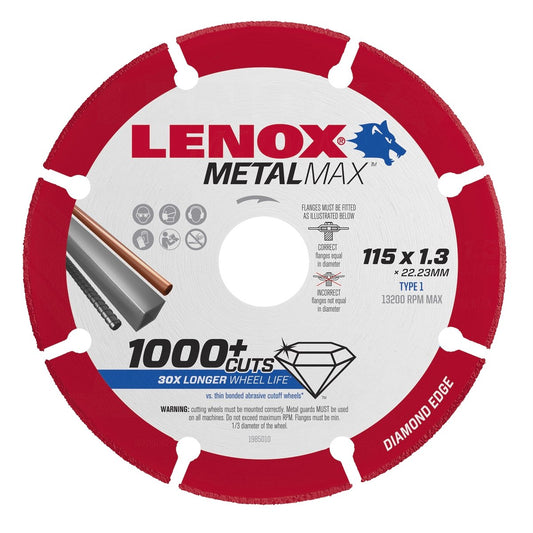 Lenox Diamond Blade - 115mm x 22mm - Metal - 30x Longer Life - Auzzistore