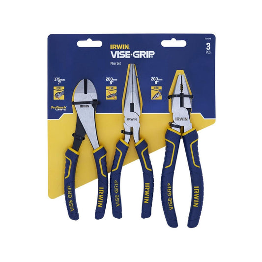 Irwin Vise Grip Pliers - 3 Piece Set - Carbon Alloy Steel - Comfortable Grips