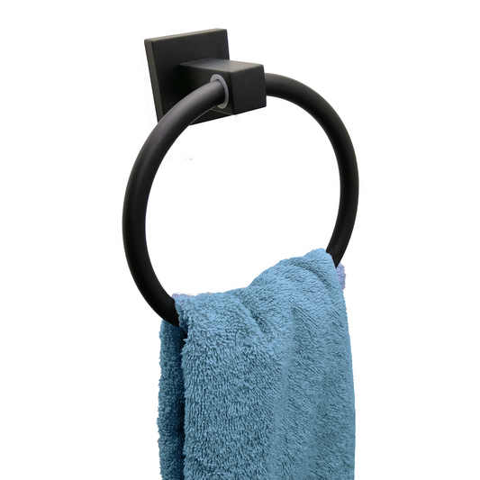 Barelli Piazza Single Towel Ring 165mm Matte Black – view 2