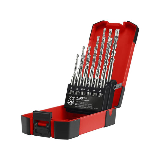 Full Boar SDS-Plus Drill Bit Set - 12 Piece - Carbide - Concrete Use - Auzzistore