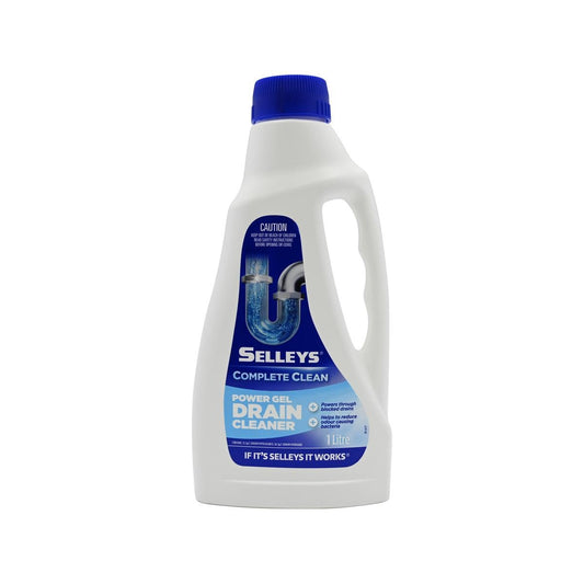 Selleys Complete Clean Power Gel Drain Cleaner - 1L - Clears Blockages - Reduces Odours