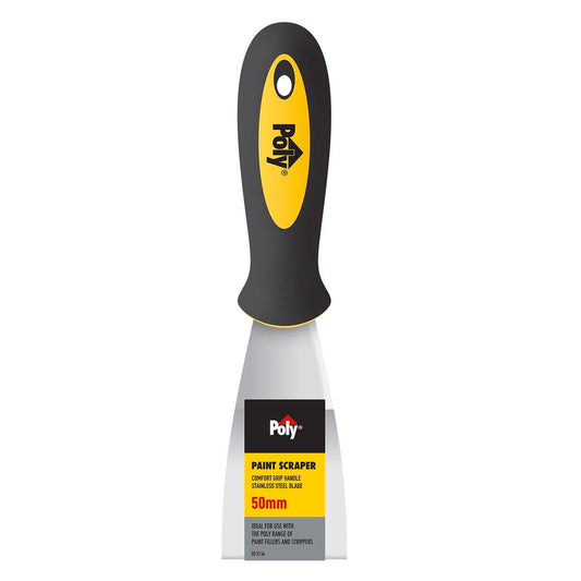 Poly Paint Scraper - 50mm - Stainless Steel - Comfort Grip