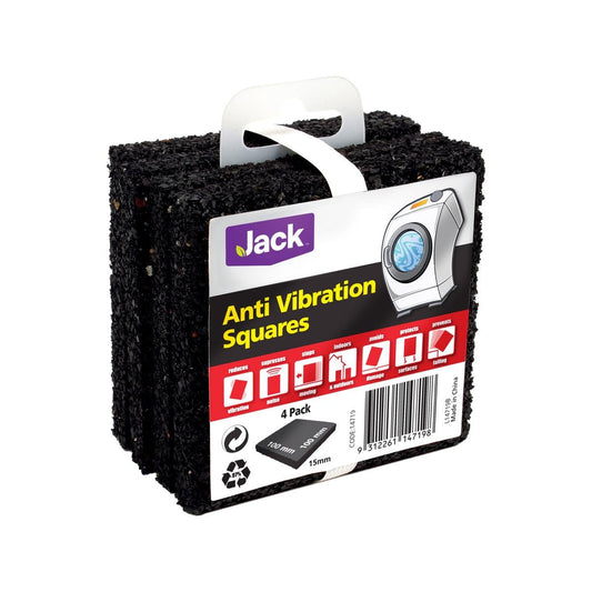Jack Anti Vibration Squares 100mm x 15mm Rubber 4 Pack - Auzzistore