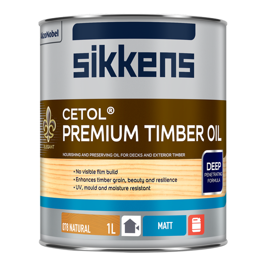 Sikkens Cetol Premium Timber Oil Natural 1L - Nourishing Deck Oil - 1L - Auzzistore