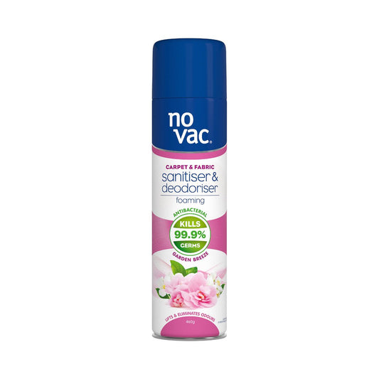 No Vac Garden Breeze Foaming Sanitiser Deodoriser 460g - Kills 99.9% Germs - Quick Drying