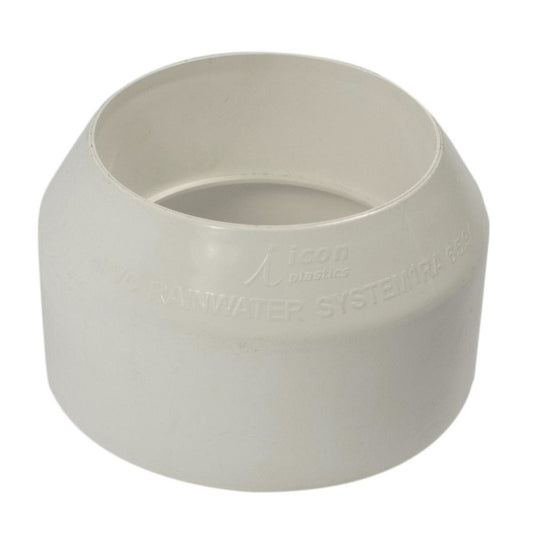 Icon Plastics 80-90mm Round PVC Downpipe Adaptor Durable White - Auzzistore