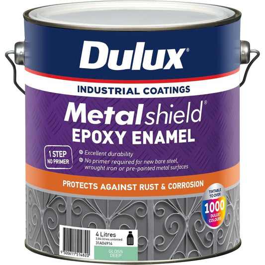 Dulux Metalshield Epoxy Enamel Gloss Paint 4L Deep Durable Finish - Auzzistore