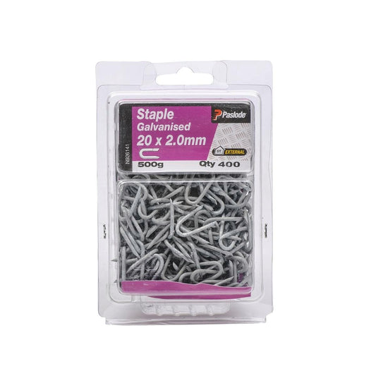 Paslode Galvanised Staple Nail 20mm 2mm Easy To Carry 400 Pack - Auzzistore