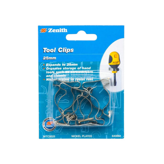 Zenith Tool Clip - 25mm - Nickel Plated - Storage Solution