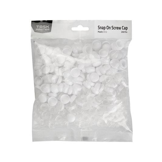Taskmaster Snap on Screw Caps - 6-8g - White - Easy Installation - Auzzistore