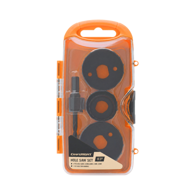 Craftright 5 Piece Hole Saw Set - Carbon Steel - 32-54mm - Durable