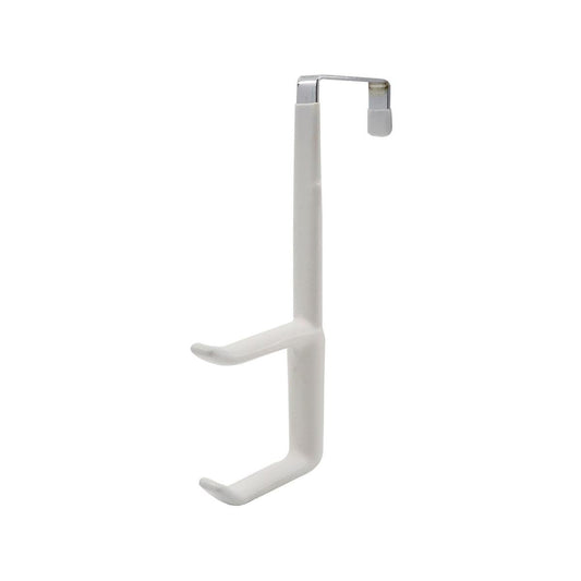 Adoored Double Over the Door Deco Hook - 100mm x 145mm - White - Easy Installation